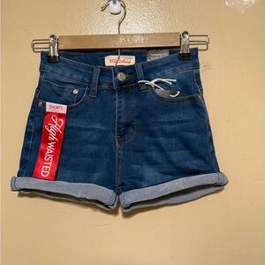 Blue High-Waisted Jean Shorts